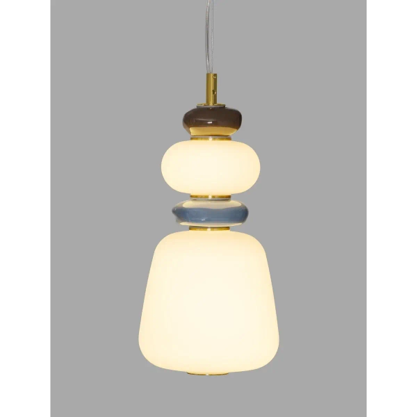 Porcelanowa lampa wisząca FELANZO LE45240 biała złota niebieska