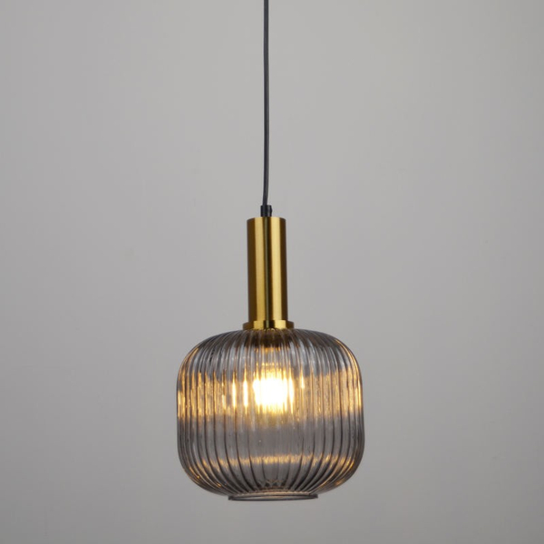 Loftowa LAMPA wisząca CUMBRIA 317179 Polux kulisty ZWIS plisowany szklany nad stół przydymiony