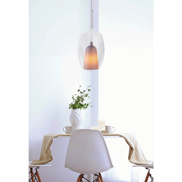 Wisząca lampa GRACE AZ6272 Azzardo do sypialni przezroczysta biała