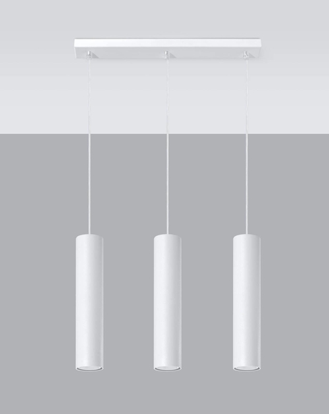 LAMPA wisząca SL.0325 metalowa OPRAWA zwis tuby białe