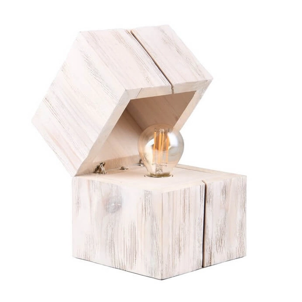 Sypialniana lampa stołowa Treasure 514110101 drewno biała