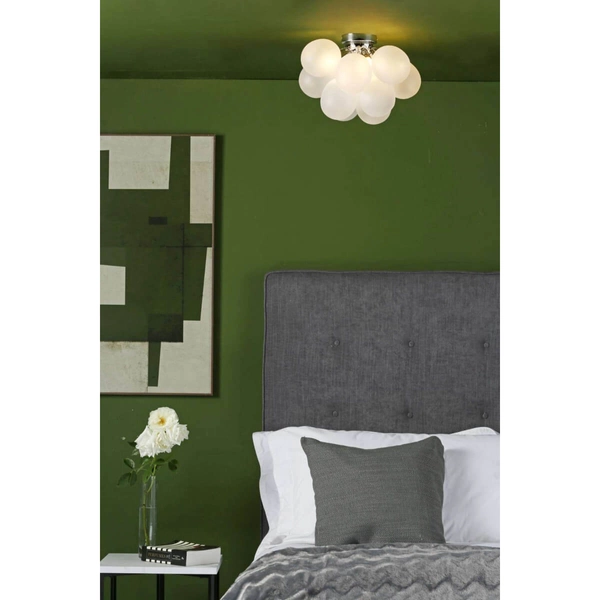 Molekułowa lampa sufitowa Bubbles BUB5202 bańki biały chrom