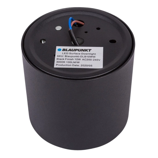 Sufitowy downlight Roller DLB10WW Blaupunkt natynowy LED 10W 3000K czarny