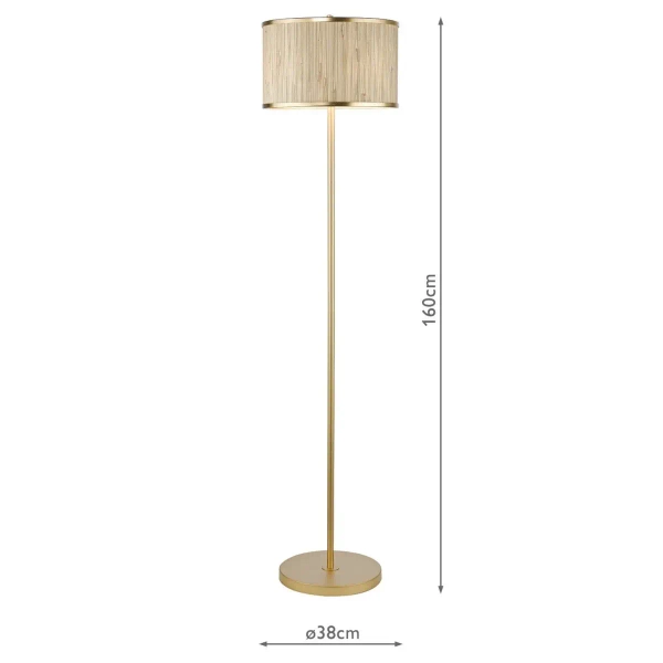 Stojąca podłogowa lampa Fernella FEN4935 do salonu trawa morska złoty