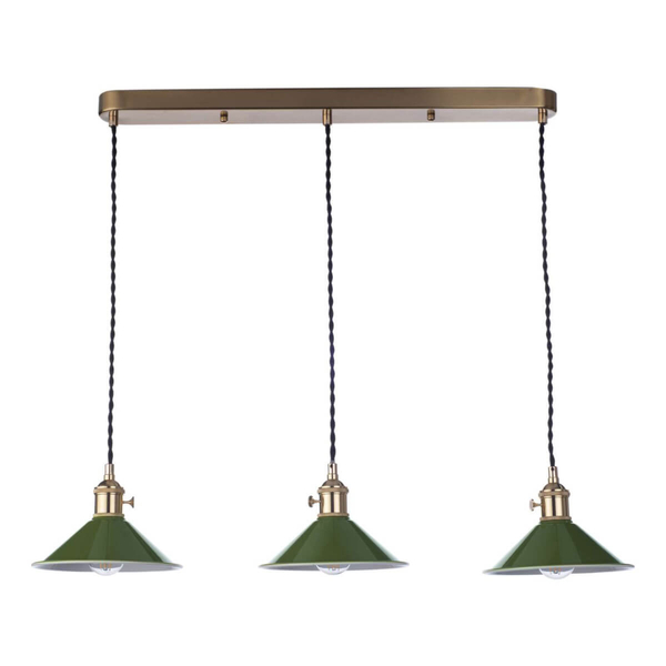 Klasyczna lampa wisząca do jadalni Hadano HAD3640-07 Dar Lighting mosiądz zielona