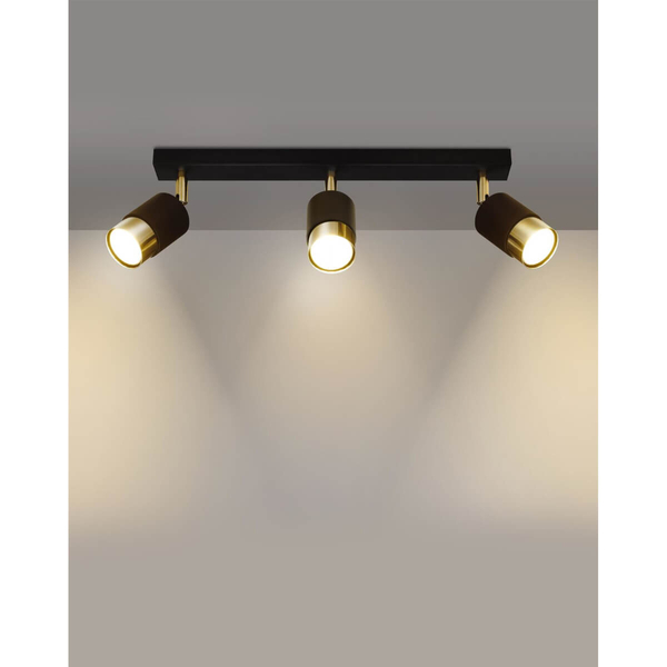 Sufitowa lampa kuchenna SL.1071 reflektorki czarne złote