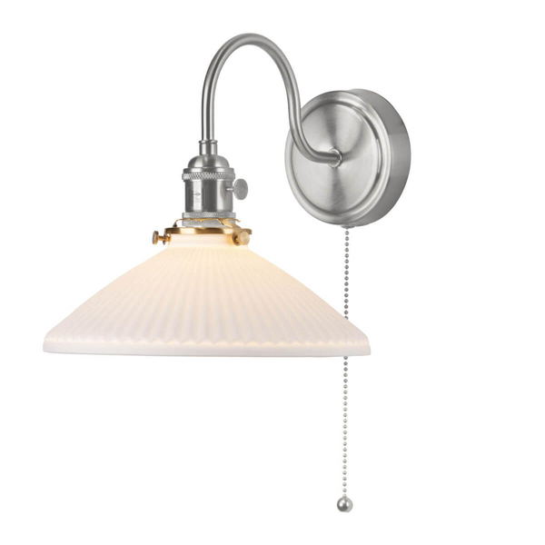 Ścienna lampa ceramiczna Hadano HAD0761-10 żebrowana chrom biały