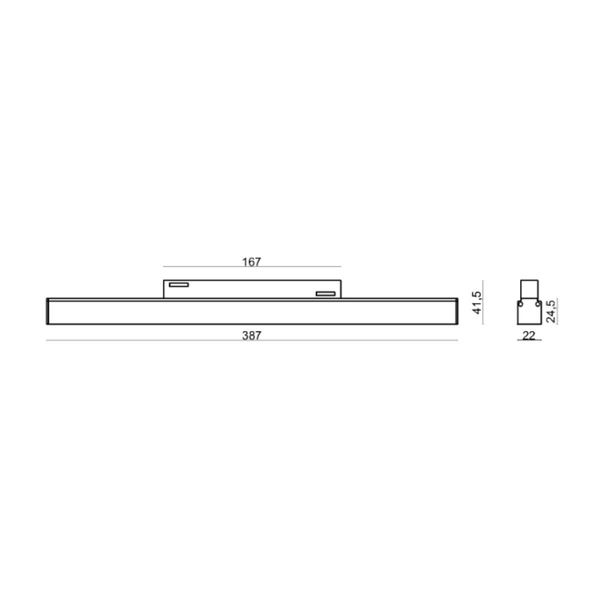 Szynowa oprawa Magneto Abigali LWQ-M05 LED 12W podłużna czarna 