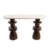 Drewniana komoda RONDA MM001501100402 brązowo beżowa do salonu 130cm