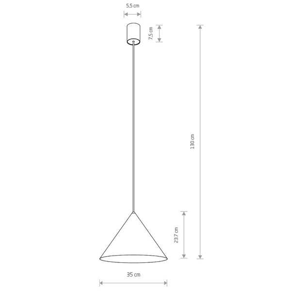 Jadalniana lampa wisząca ZENITH 11487 stożek szary błękit