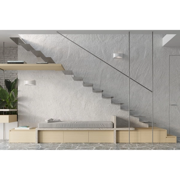 Półokrągła lampa ścienna SL.0834 ceramiczny kinkiet biały