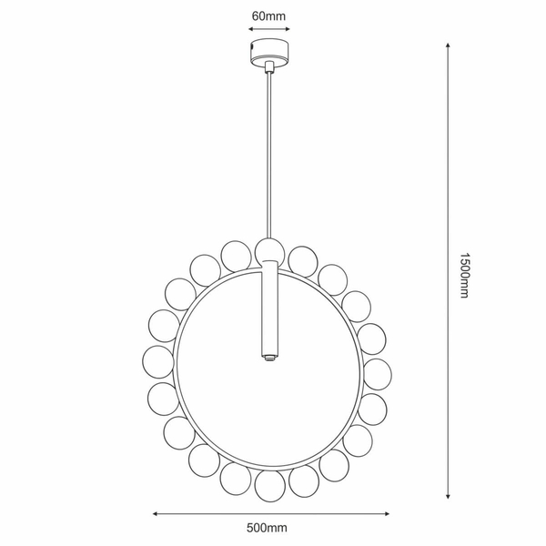 Nowoczesna lampa wisząca no.O 5060 Shilo okrągła metalowa czarna