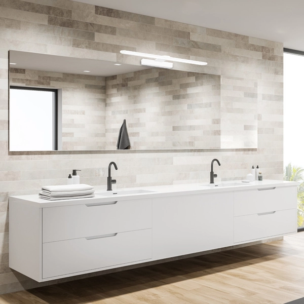 Kinkiet LAMPA ścienna SPLASH ML5617 Milagro metalowa OPRAWA galeryjka LED 8W 4000K nad lustro IP44 biała