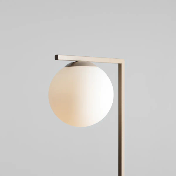Stojąca lampa kulista ZAC 1038A17_1 szklana metalowa biała beżowa