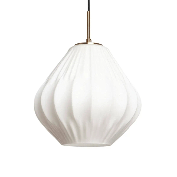 Szklana wisząca lampa Dizzaro ABR-LWSM-DIZZ glamour biała złota