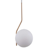 Wisząca LAMPA loftowa CARIMI PND-3300-1-HBR metalowa OPRAWA kula ZWIS szklany mosiądz biały