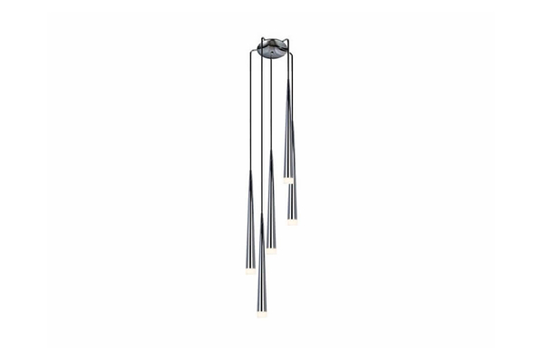 Wisząca lampa pokojowa Stylo metalowy zwis 5-punktowy chrom