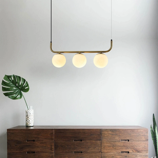 Wisząca lampa Alisa LP-005/3L GD Light Prestige kule szkło metal biały złoty