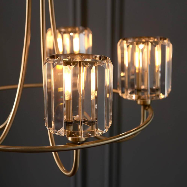 Szklana lampa wisząca Berenice 107802 mosiądz przezroczysty