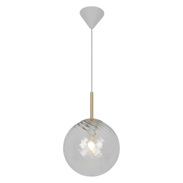 Kulista lampa wisząca nad stół Chisell 2312073035 szklana mosiądz