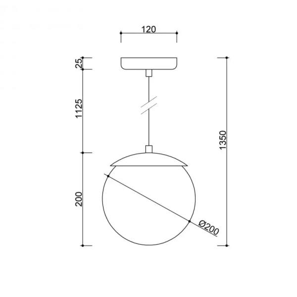 Lampa kula wisząca KUUL KLG122P0 biały czarny 1xE27 okrągła