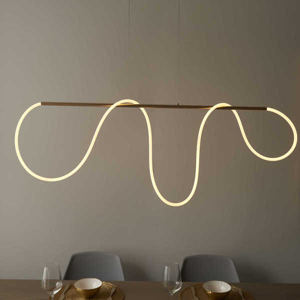 Zwisowa lampa Attalea 97629 Endon LED 43W 3000K wąż świetlny złota