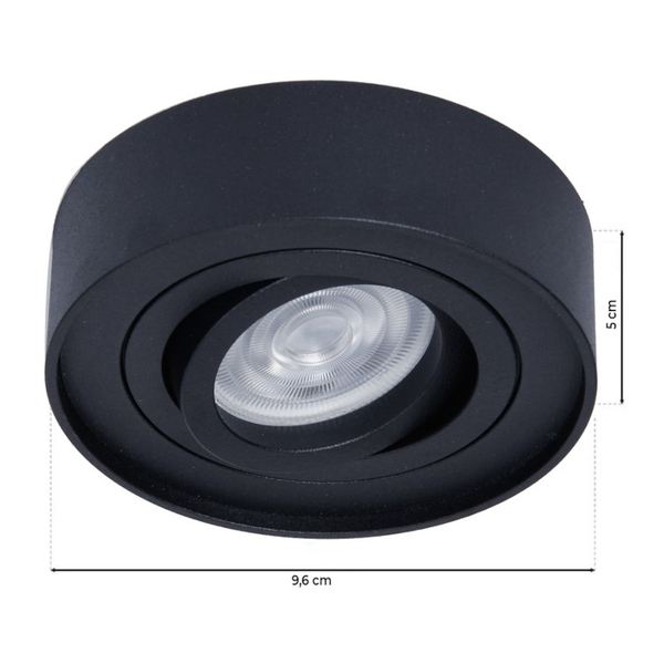 Podstropowa LAMPA oczko NUSA ML0022 metalowy wpust okrągły czarny