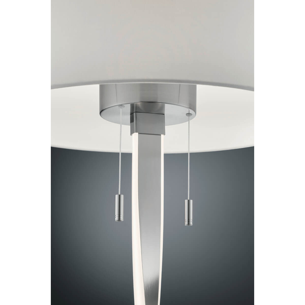 Stojąca lampa do salonu Nandor 475310307 metalowa z abażurem biała nikiel