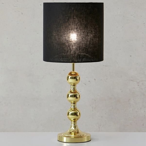 Lampka stojąca Octo 108574 Markslojd materiałowy abażur czarny złoty