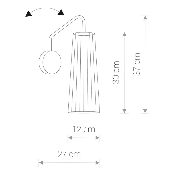 Drewniana lampa ścienna Dover 9261 ekologiczny kinkiet do salonu