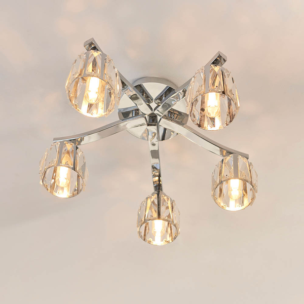 Sufitowa lampa wielopunktowa Ria 96454 IP44 chrom przezroczysty