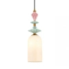 Ceramiczna lampa wisząca 22078 szklana kremowa mosiądz