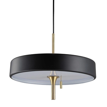 Wisząca lampa z włącznikiem Artdeco MP8872 black Step okrągła czarna złota