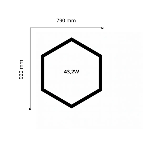 Plafon do garażu HEX-440-Y1-V5-PS1 LED 43W 4000K IP54 biały