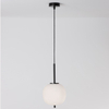 Kulista lampa wisząca Marc LE42721 czarna ze szkła nad wyspę do kuchni