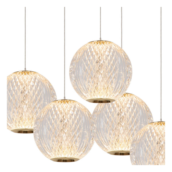 Lampa wisząca kule CINTRA 13499/22/60 LED 21W 2700K mosiądz przezroczysty