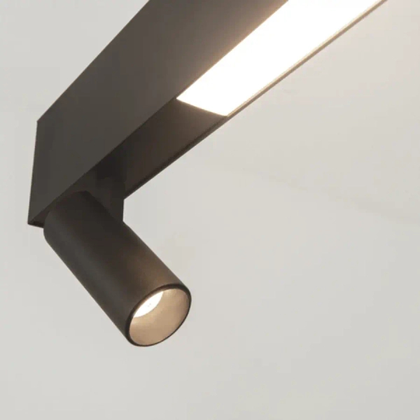 Wisząca lampa z reflektorem 23254 LED 7W + 32W 3000K belka czarny