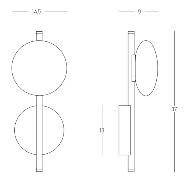 Szklany kinkiet ścienny 22061 LED 7W 3000K owalny kula biała złota