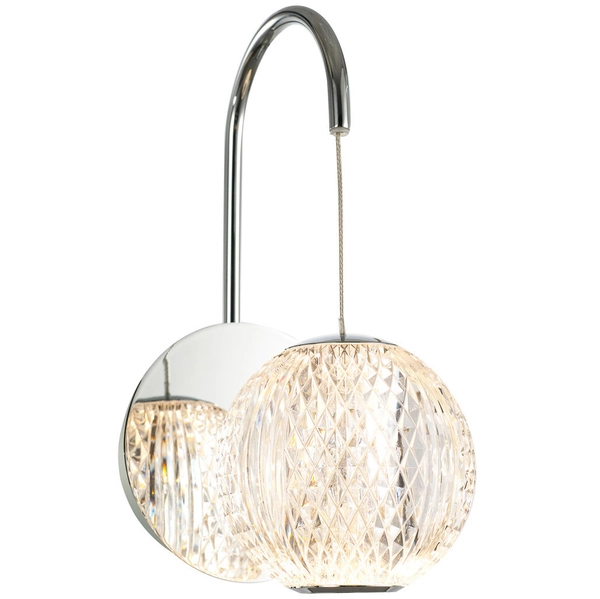 Glamour LAMPA ścienna ROSARIO WL-12220121-1A-CR Italux szklana OPRAWA kinkiet LED 4,2W 3000K kula ball chrom przezroczysta