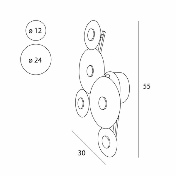 Ścienna lampa Allure W0357 LED 5W 3000K szklana bursztynowa przezroczysta