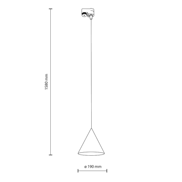 Stożkowa lampa wisząca TRACER CONO 10650 1-fazowa czarny