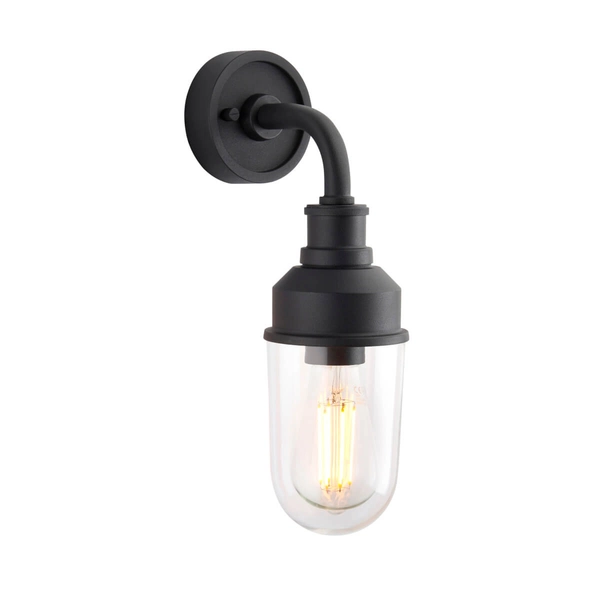 Elewacyjna lampa szklana L&-195884 IP44 czarny przezroczysty