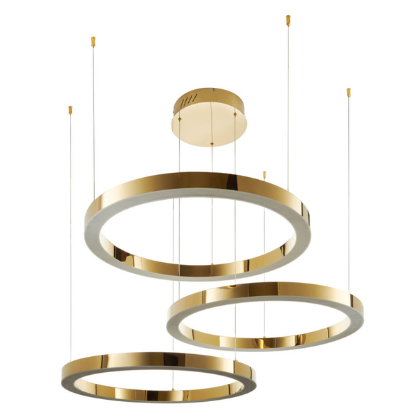 Lampa zwisająca CIRCLE DN924-60+80+100 gold LED 112W 3000K złoty