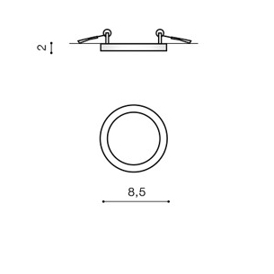 Sufitowa lampa minimalistyczna Slim LED 6W 3000K wpuszczana czarna