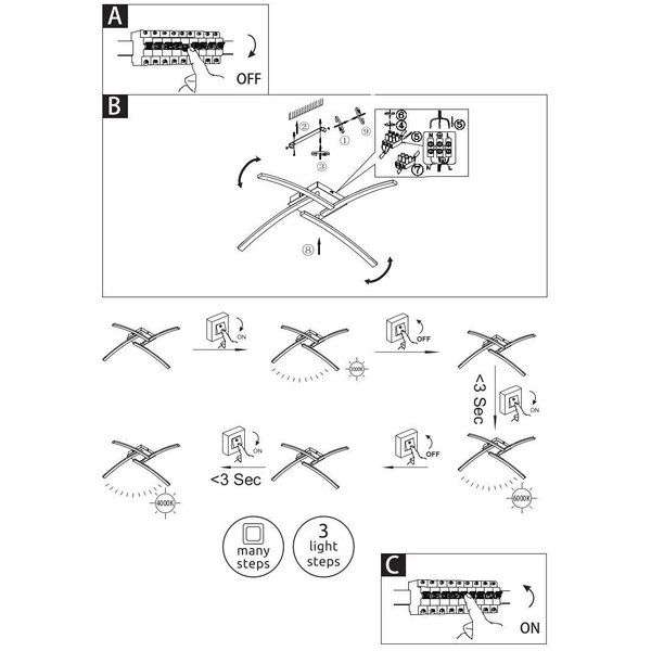 LAMPA sufitowa TANSY 67129-24 Globo metalowa OPRAWA plafon LED 24W 3000K-6000K regulowany czarny