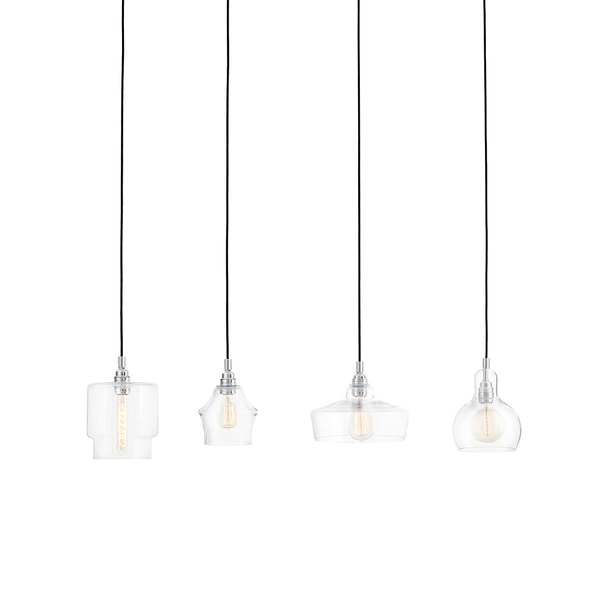 LAMPA wisząca LONGIS 10523409 Kaspa metalowa OPRAWA listwa ZWIS szklany przezroczysty