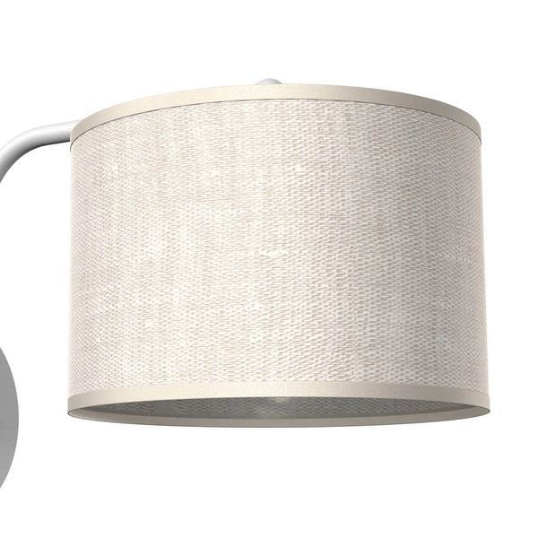 Abażurowy kinkiet pokojowy Lino MLP7493 okrągła lampa biała