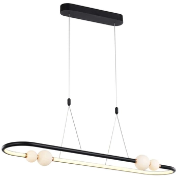 Dekoracyjna LAMPA wisząca LOZANNA PND-20112035-1C-BL Italux metalowa OPRAWA pierścień LED 44W 3000K zwis kule balls czarne