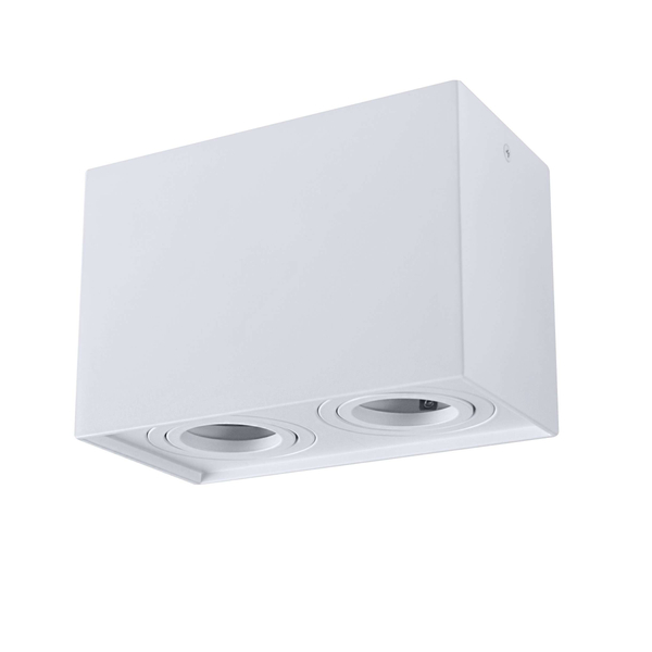 Prostokątna LAMPA sufitowa HADAR Q2 313133 Polux downlight metalowy regulowany biały