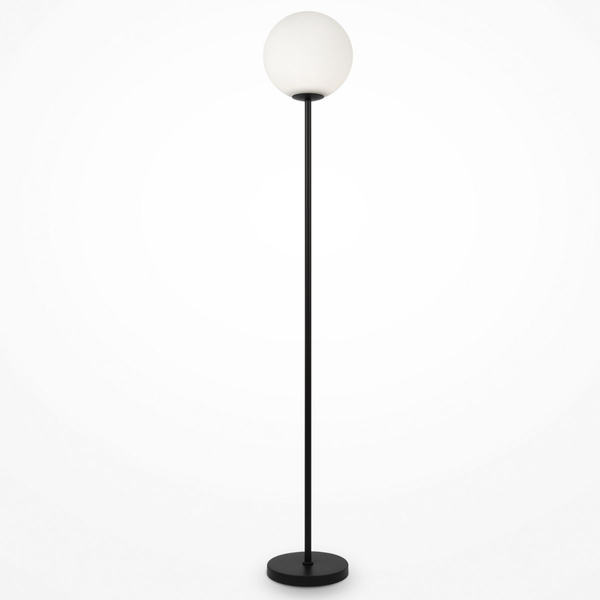Podłogowa lampa Ring MOD013FL-01B Maytoni kulisty klosz biała czarna